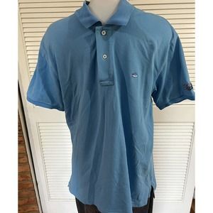 Southern Tides SkipJack Polo shirt Large Blue short sleeve Mens casual Fish